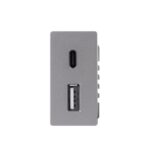 ELEKTRO SMART ELEKTRO SMART modul 1/2 za brzi punjač USB A+USB C, 20W, sivi ES-1/2USBA+C-GY