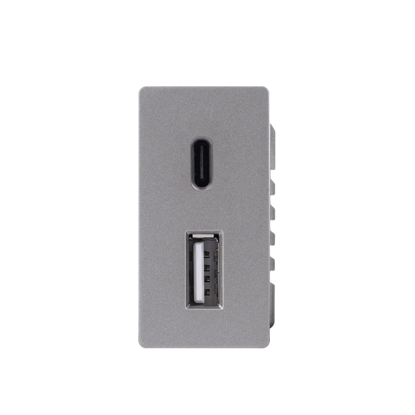 ELEKTRO SMART ELEKTRO SMART modul 1/2 za brzi punjač USB A+USB C, 20W, sivi ES-1/2USBA+C-GY ELEKTRO SMART ELEKTRO SMART modul 1/2 za brzi punjač USB A+USB C, 20W, sivi ES-1/2USBA+C-GY - Slika 1