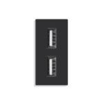 ELEKTRO SMART ELEKTRO SMART modul 1/2 brzi punjač 2xUSB A,5V 2.4A, crni ES-86-1/22USB52.4-BK
