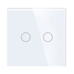 ELEKTRO SMART ELEKTRO SMART stakleni panel za serijski prekidač s metalnim nosačem, bijeli ES-G86.2G-WT