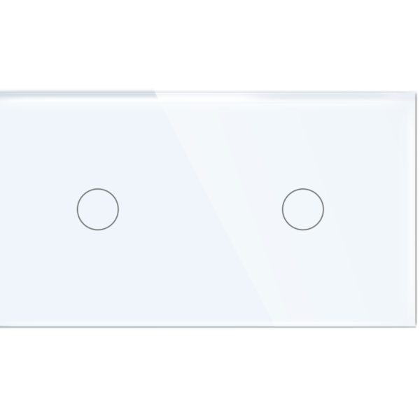 ELEKTRO SMART ELEKTRO SMART stakleni panel za jednopolni prekidač s metalnim nosačem, bijeli ES-G157.2X1G-WT