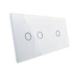 ELEKTRO SMART ELEKTRO SMART stakleni panel za prekidače s metalnim nosačem, 2+1, bijeli ES-G157.2G&1G-WT