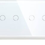 ELEKTRO SMART ELEKTRO SMART stakleni panel za prekidače s metalnim nosačem, 2+2, bijeli ES-G157.2X2G-WT