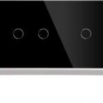 ELEKTRO SMART ELEKTRO SMART stakleni panel za prekidače s metalnim nosačem, 2+1, crni ES-G157.2G&1G-BK