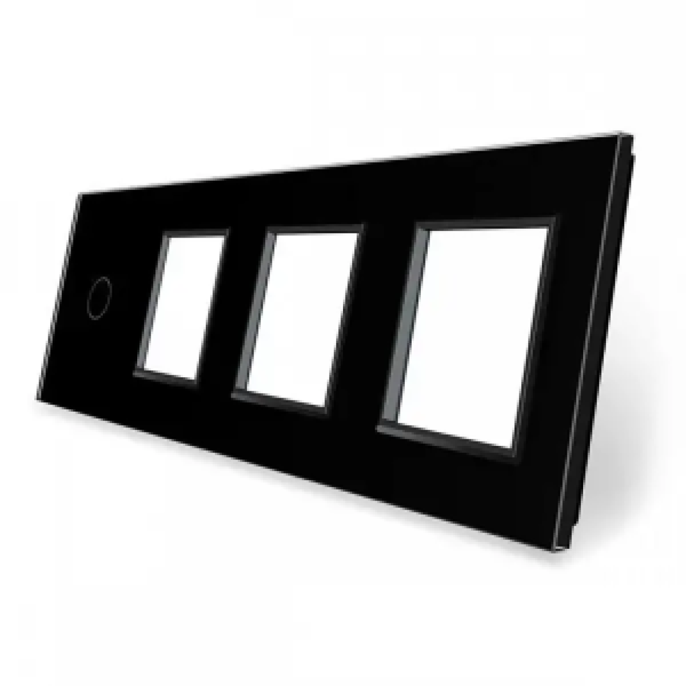 ELEKTRO SMART ELEKTRO SMART stakleni panel za prekidače, 1 + tri okvira, s metalnim nosačem, crni ES-G299.1G3F-BK ELEKTRO SMART ELEKTRO SMART stakleni panel za prekidače, 1 + tri okvira, s metalnim nosačem, crni ES-G299.1G3F-BK - Slika 1