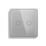 ELEKTRO SMART ELEKTRO SMART stakleni panel za serijski prekidač s metalnim nosačem, sivi ES-G86.2G-GY