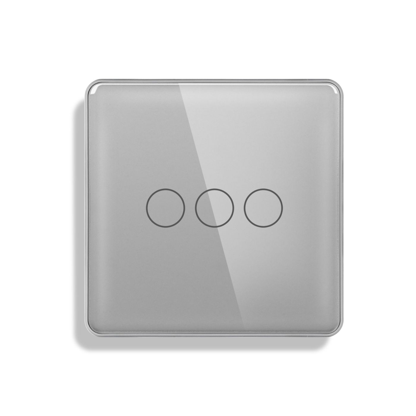 ELEKTRO SMART ELEKTRO SMART stakleni panel za trostruki prekidač s metalnim nosačem, sivi ES-G86.3G-GY ELEKTRO SMART ELEKTRO SMART stakleni panel za trostruki prekidač s metalnim nosačem, sivi ES-G86.3G-GY - Slika 1