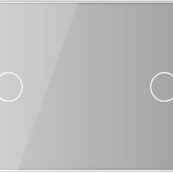 ELEKTRO SMART ELEKTRO SMART stakleni panel za prekidače s metalnim nosačem, 1+1, sivi ES-G157.2X1G-GY