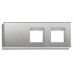 ELEKTRO SMART ELEKTRO SMART stakleni panel za prekidače, 2 + dvostruki okvir s metalnim nosačem, sivi ES-G228.2G&2X1F-GY
