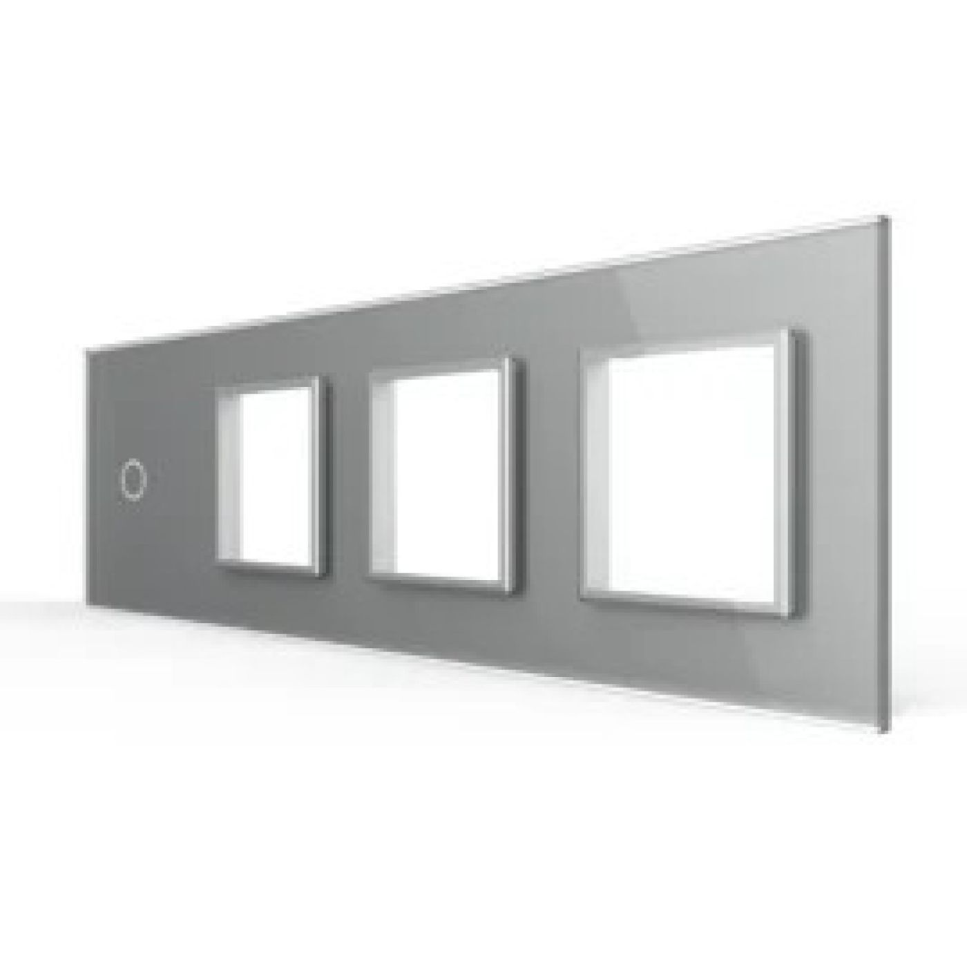 ELEKTRO SMART ELEKTRO SMART stakleni panel za prekidače, 1 + tri okvira, s metalnim nosačem, sivi ES-G299.1G3F-GY ELEKTRO SMART ELEKTRO SMART stakleni panel za prekidače, 1 + tri okvira, s metalnim nosačem, sivi ES-G299.1G3F-GY - Slika 1