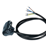 ALING CONEL Priključni kabel s izoliranim tuljcima trofazni 16A/400V ~ 10000W, 5X2,5mm, 1,5m, crni A3521.13