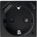 ELEKTRO SMART ELEKTRO SMART Wi-Fi modul za jednostruku EU utičnicu tip F + punjač USB tip A i USB tip C 20W, crni ES-86-WF1F-20WA&C-BK