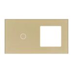 ELEKTRO SMART ELEKTRO SMART stakleni panel za prekidače x1 + jednostruki okvir za module s metalnim nosačem, zlatni ES-G157.1G1F-GD