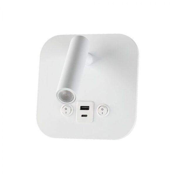 V-TAC LED noćna svjetiljka 8W CREE čip 3000K IP20 USB/TIP C, bijela 240026