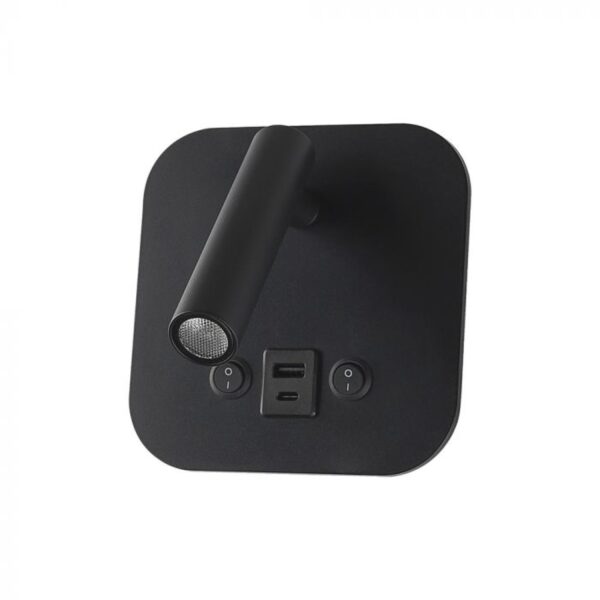 V-TAC LED noćna svjetiljka 8W CREE čip 3000K IP20 USB/TIP C, crna 240036