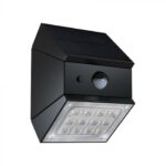 V-TAC 2.5W LED solarna zidna lampa sa senzorom 3u1 CCT, crno kućište 24096