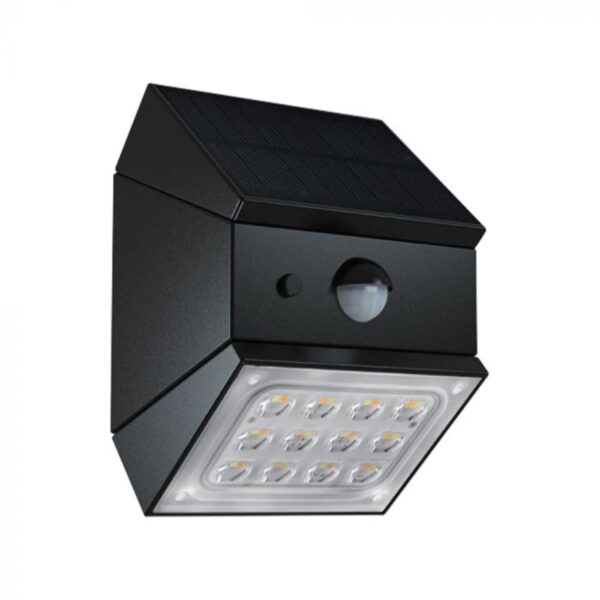 V-TAC 2.5W LED solarna zidna lampa sa senzorom 3u1 CCT, crno kućište 24096