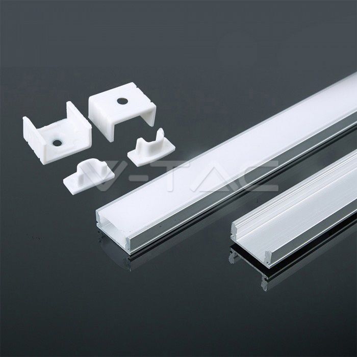 V-TAC Aluminijski nadgradni profil2000* 17.4*7mm bijeli 3365 V-TAC Aluminijski nadgradni profil2000* 17.4*7mm bijeli 3365 - Slika 1