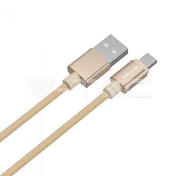 V-TAC Micro USB kabel duljine 1M, Platinum serija,2.4A, zlatni 8490