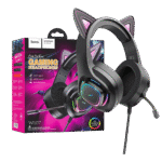 hoco. Slušalice sa mikrofonom, gaming, USB/3.5 mm, LED - W107 Cute Cat Black/Pink