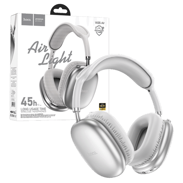 hoco. Slušalice bežične sa mikrofonom, Bluetooth, srebrena - W35 Air Triumph Silver