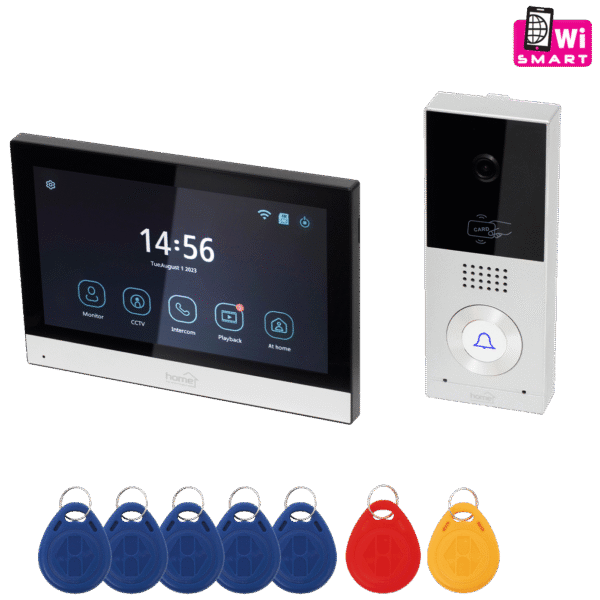 home Žični video interfon, 7" zaslon, AHD kamera, RFID, IP65 - DPV SMART