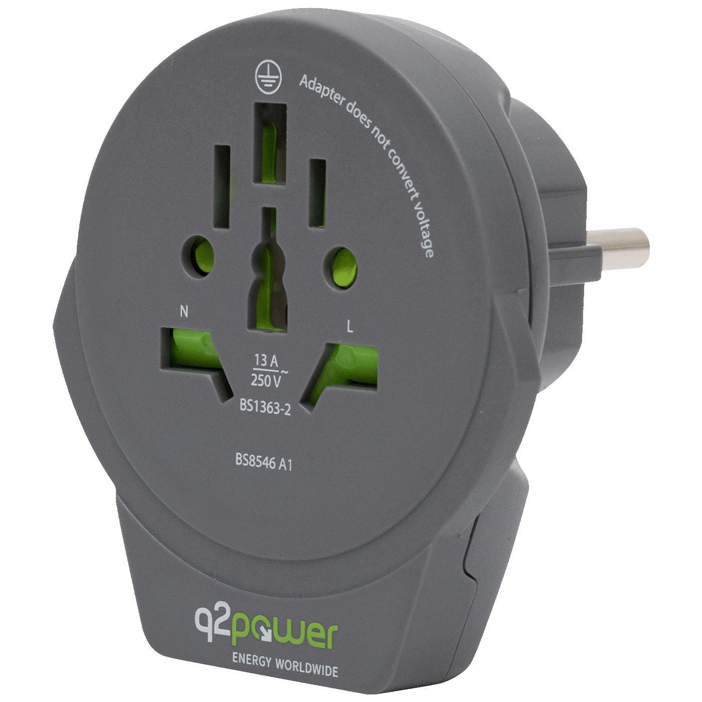 q2power Adapter, putni, univerzalni sa USB-om - World to Europe USB q2power Adapter, putni, univerzalni sa USB-om - World to Europe USB - Slika 1