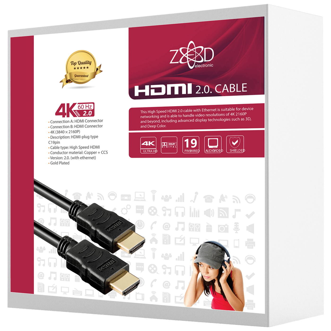 ZED electronic HDMI 2.0 kabl, 4K, dužina 20,0 met. - HDMI-4K/20 ZED electronic HDMI 2.0 kabl, 4K, dužina 20,0 met. - HDMI-4K/20 - Slika 1