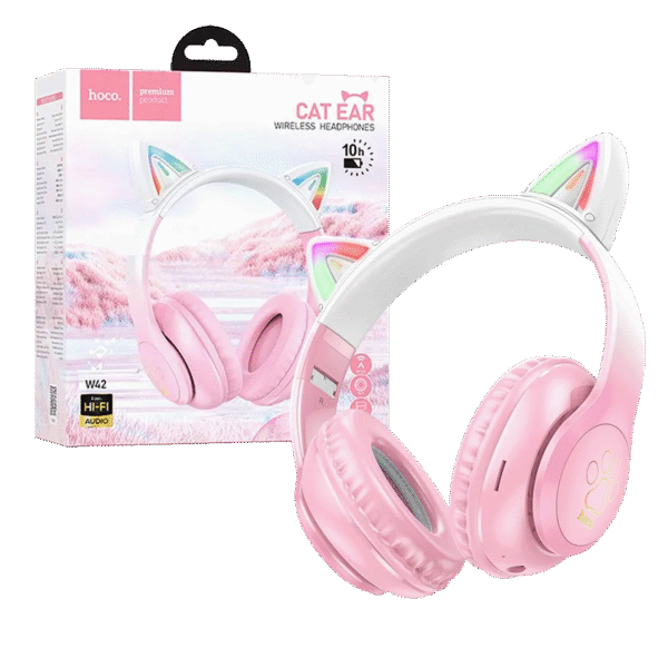 hoco. Slušalice bežične sa mikrofonom, Bluetooth - W42 Cat Ears, Cherry Blossom