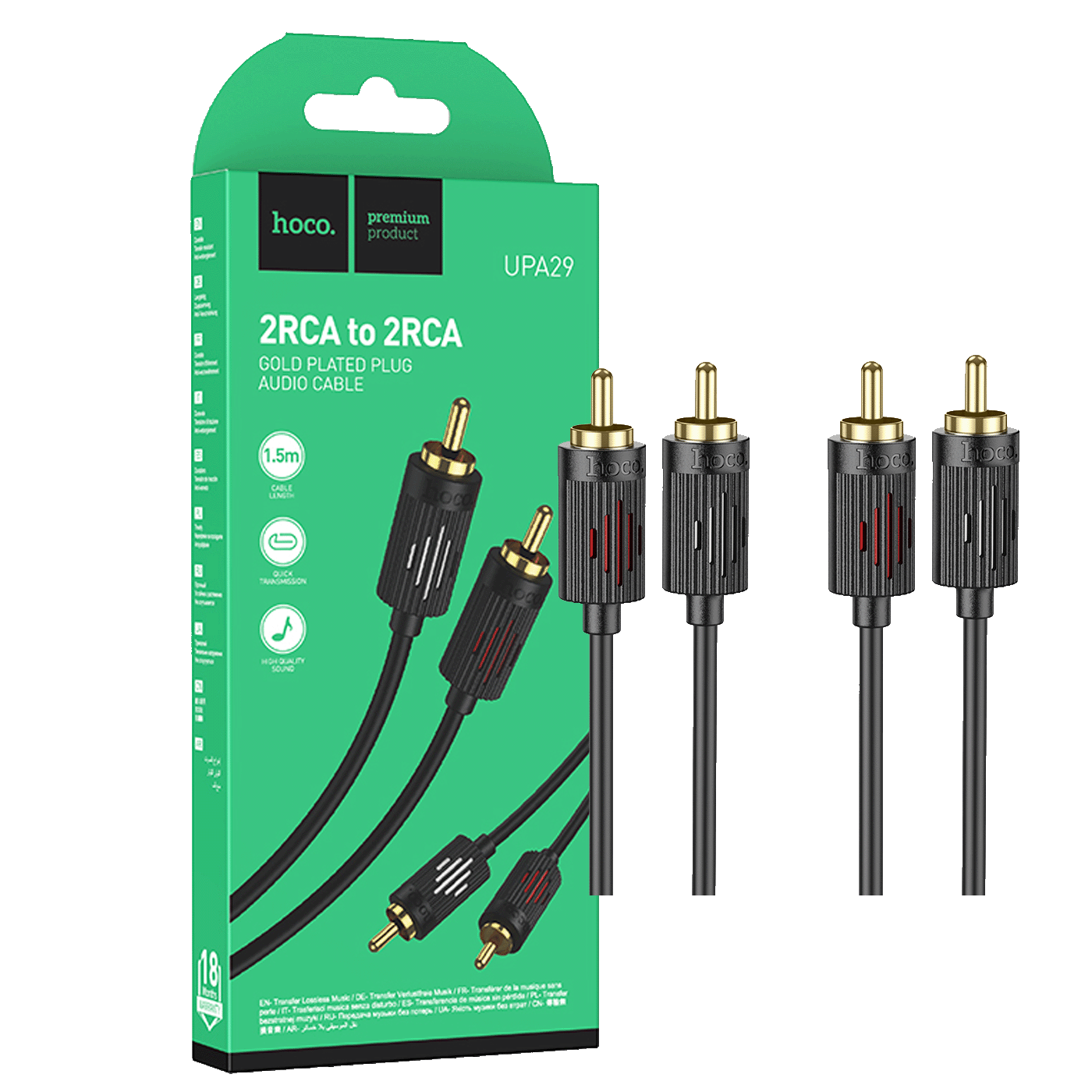 hoco. Audio kabl 2 x RCA, dužina 1.5 met. - UPA29 hoco. Audio kabl 2 x RCA, dužina 1.5 met. - UPA29 - Slika 1