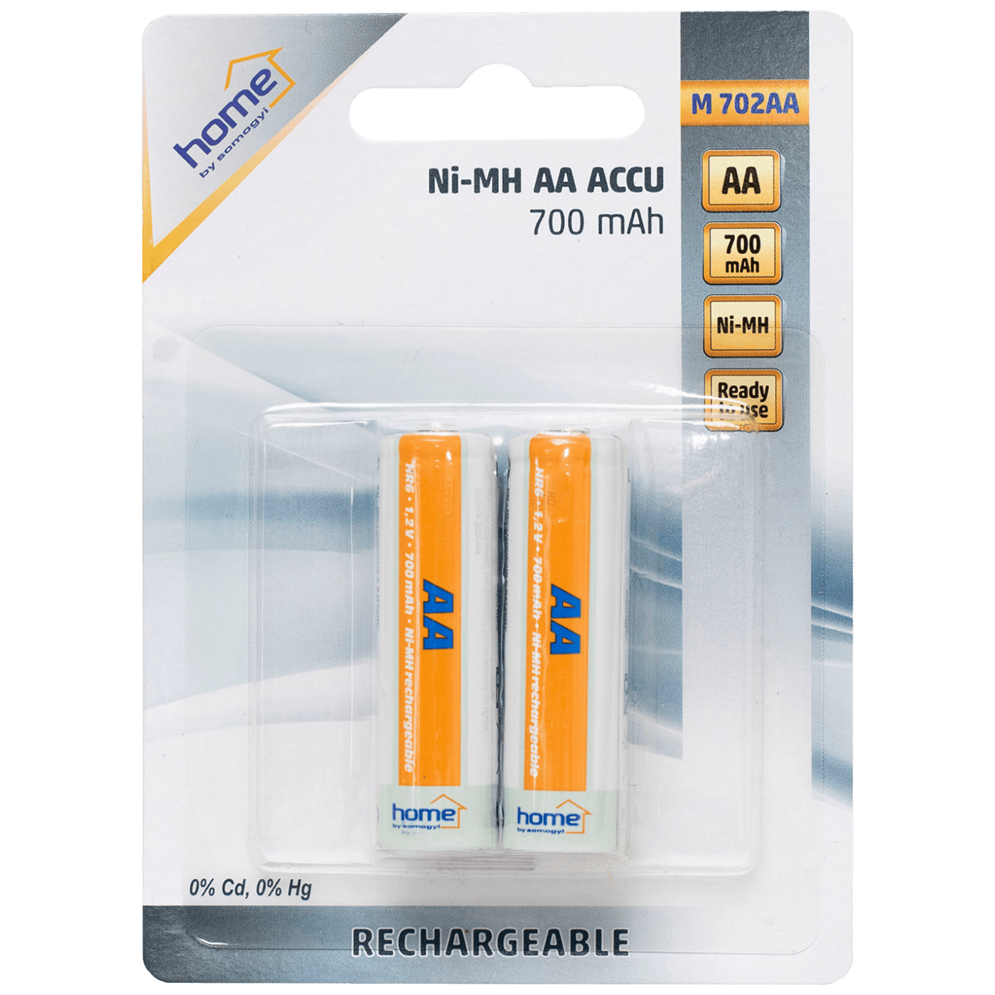 home Baterija punjiva AA, 700mAh, NiMh, blister 2 kom - M 702AA/2 home Baterija punjiva AA, 700mAh, NiMh, blister 2 kom - M 702AA/2 - Slika 1