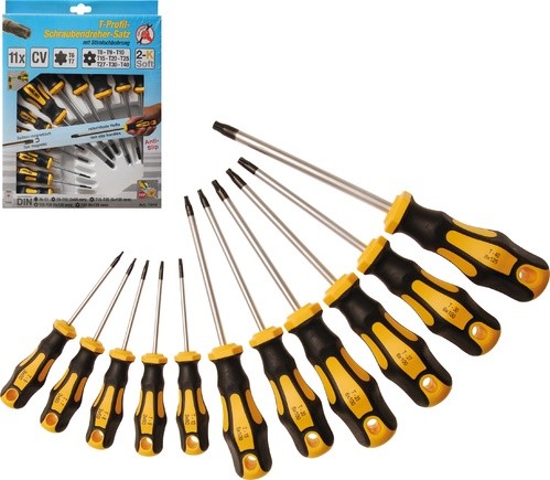 BGS set odvijača Torx T6-T40, s rupicom 11dj. Kraft 7845 pro BGS 11-dijelni set odvijača Torx T6-T40 s rupicom u pakiranju