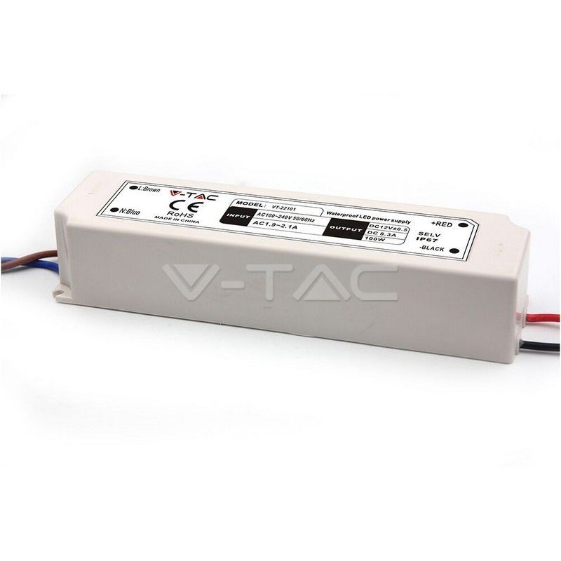 V-TAC SLIM plastično napajanje - 100W 12V IP45 3236 V-TAC SLIM plastično napajanje - 100W 12V IP45 3236 - Slika 1
