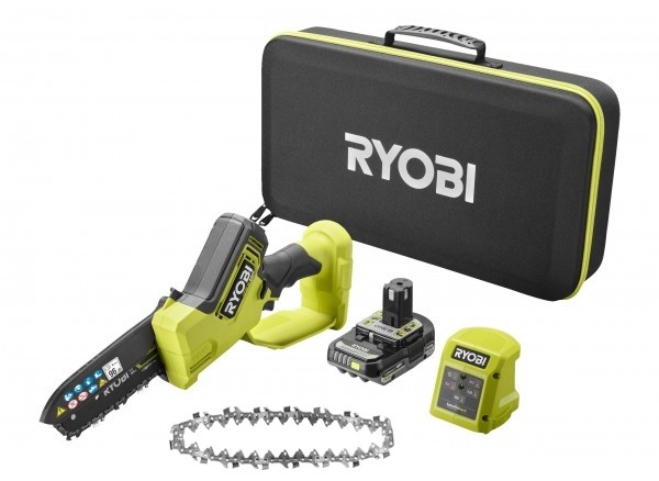Ryobi aku pila lančana RY18PSX15A-120T(18V,2Ah)+lanac PP26 Ryobi akumulatorska lančana pila RY18PSX15A-120T s baterijom, punjačem i dodatnim lancem PP26