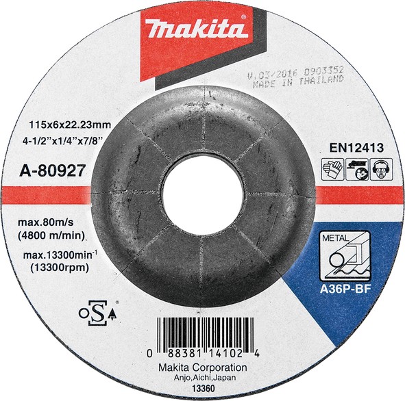 MAKITA Brusna ploča 125x6x22 -A D-18465 Makita brusna ploča 125x6x22x6 mm ispupčena tip A24R D-18465