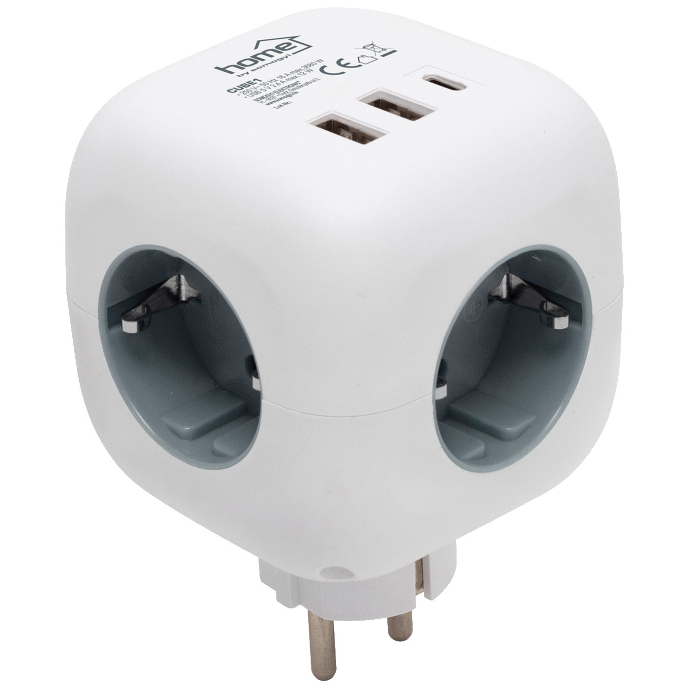home Strujni razdjeljnik sa 3 utičnice, 3 x USB, kocka - CUBE1 home Strujni razdjeljnik sa 3 utičnice, 3 x USB, kocka - CUBE1 - Slika 1