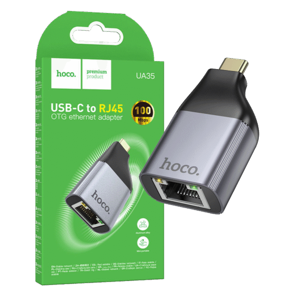 hoco. Adapter USB type C na LAN - UA35