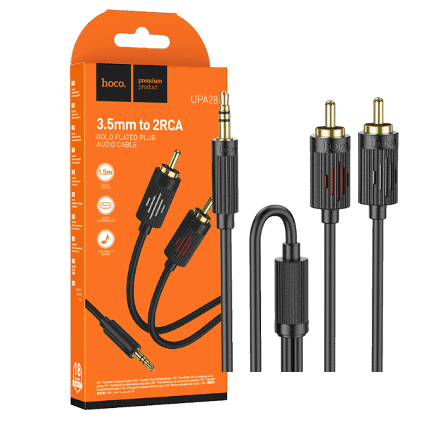 hoco. Audio kabl 2 x RCA na 3.5 mm, 1.5 met. - UPA28
