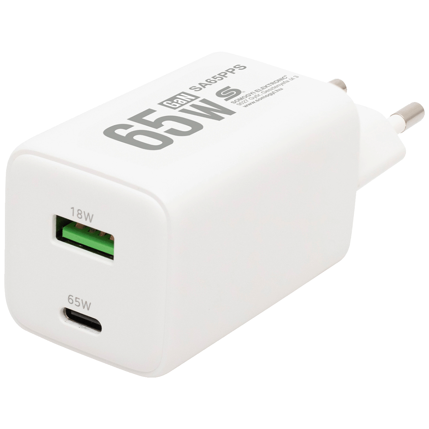 home Punjač kučni, brzi, 1 x USB-A, 1 x UCB-C, 65W, GaN - SA65PPS home Punjač kučni, brzi, 1 x USB-A, 1 x UCB-C, 65W, GaN - SA65PPS - Slika 1