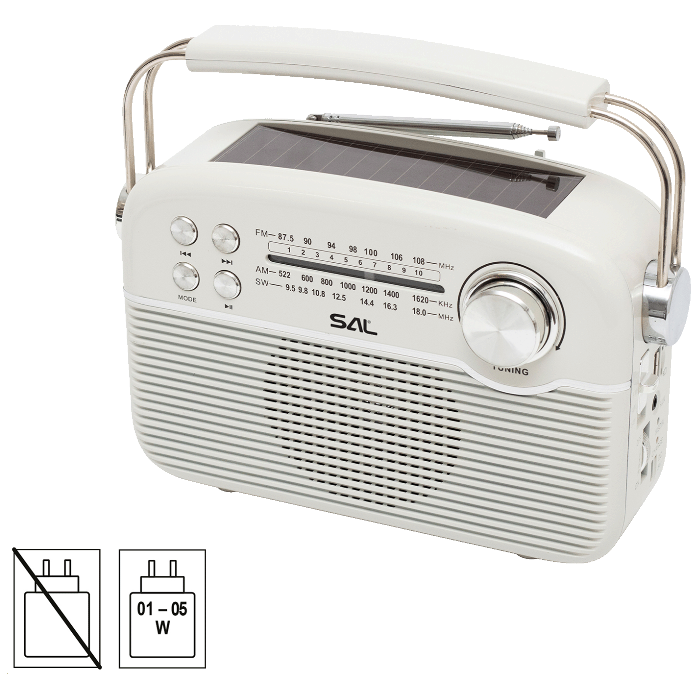 SAL Radio prijemnik sa solarnim napajanjem, FM-AM-SW, Bluetooth - RPR9 SAL Radio prijemnik sa solarnim napajanjem, FM-AM-SW, Bluetooth - RPR9 - Slika 1