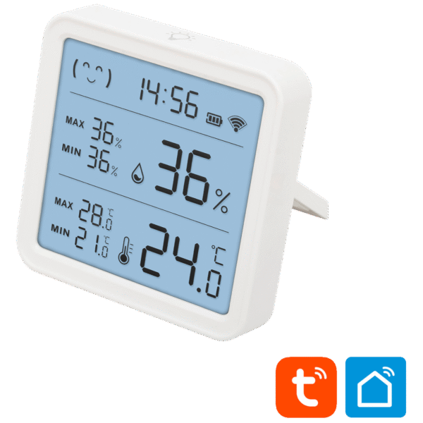 home Pametni mjerač temperature i vlažnosti, LCD, sat - HSTHC