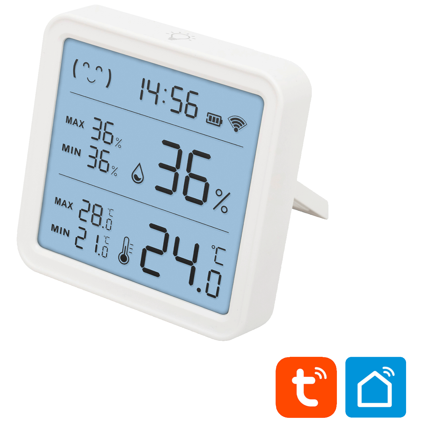 home Pametni mjerač temperature i vlažnosti, LCD, sat - HSTHC home Pametni mjerač temperature i vlažnosti, LCD, sat - HSTHC - Slika 1