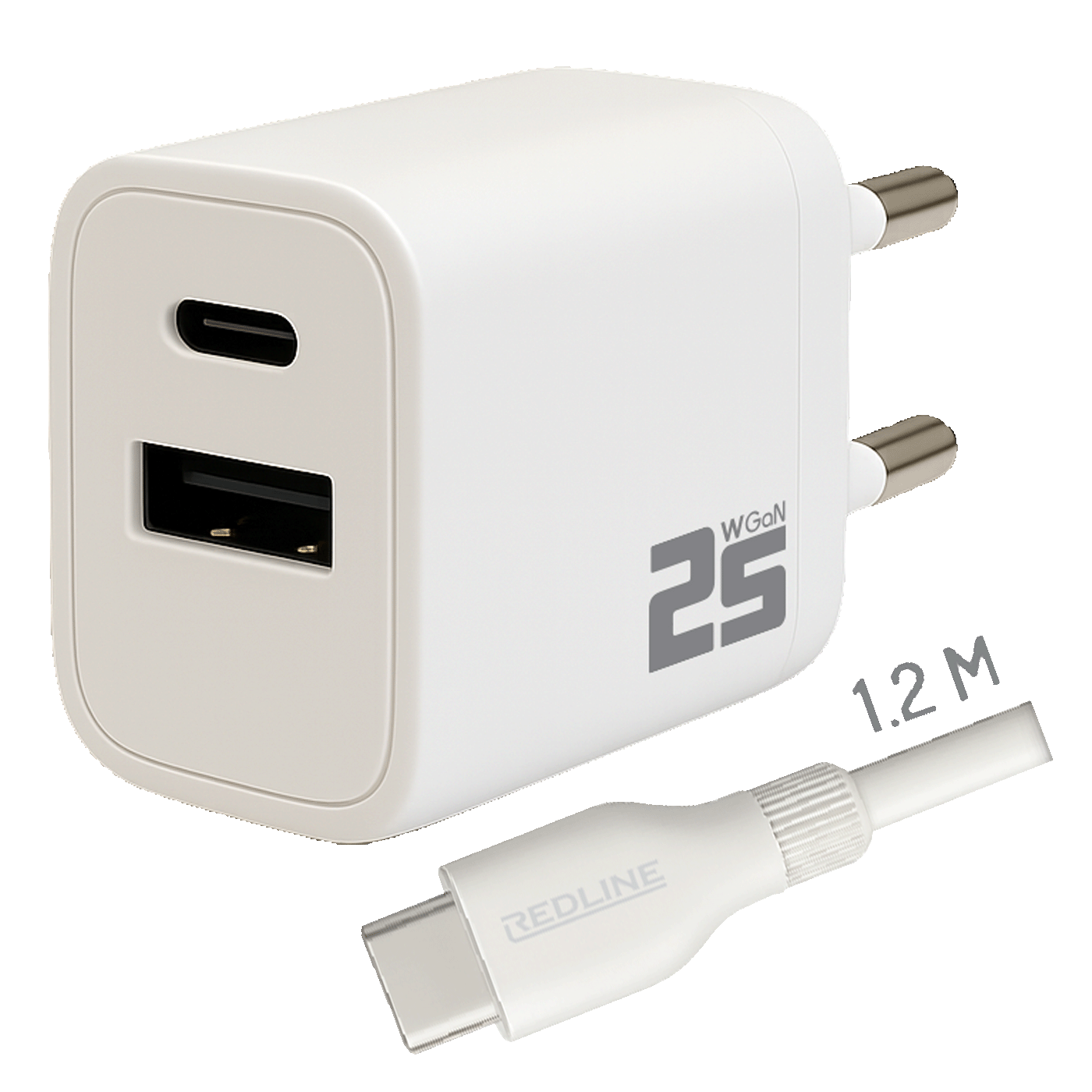 REDLINE Punjač sa USB-C kablom, 1 x USB-A, 1 x USB-C, brzi, 25W - PQ256AC+CC1.2M60W REDLINE Punjač sa USB-C kablom, 1 x USB-A, 1 x USB-C, brzi, 25W - PQ256AC+CC1.2M60W - Slika 1