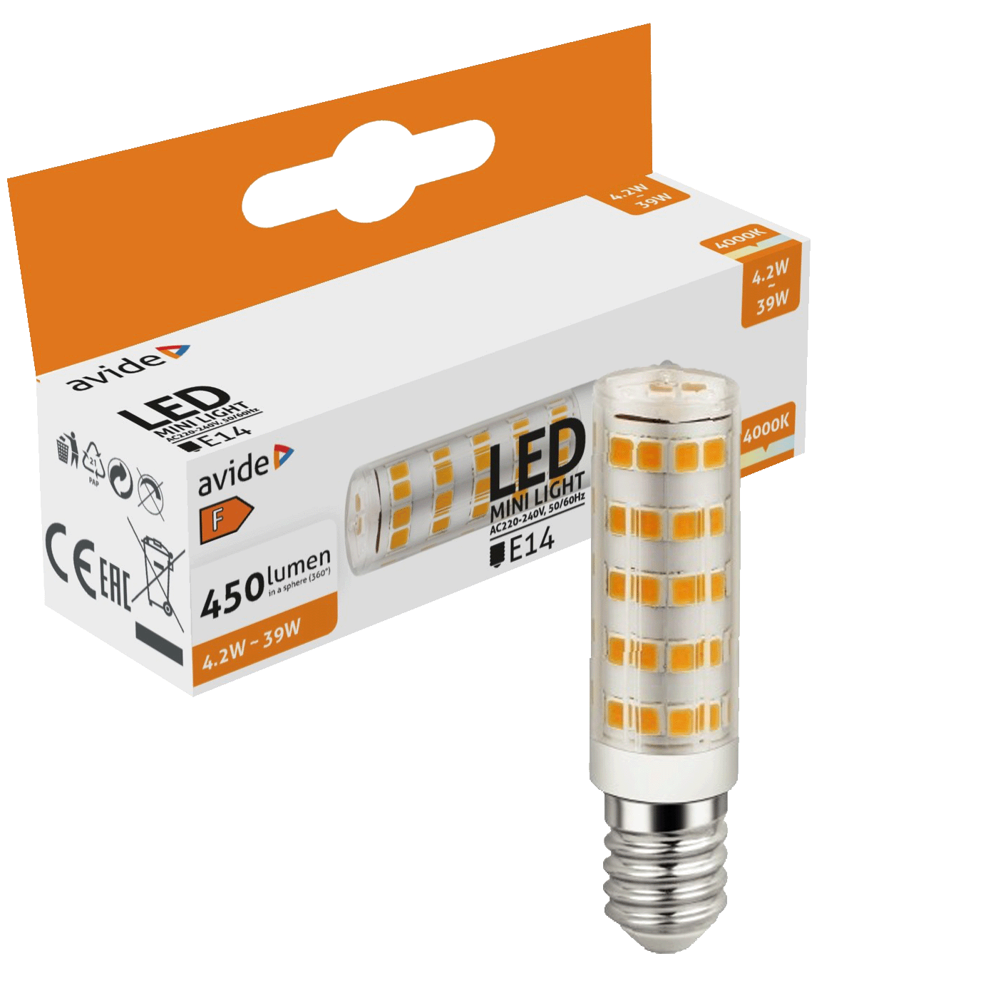 Avide LED sijalica, 4.2W, E14, 4000K, IP20 - ABJD14NW-4.2W-B Avide LED sijalica, 4.2W, E14, 4000K, IP20 - ABJD14NW-4.2W-B - Slika 1