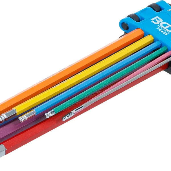 BGS set dugih imbus ključeva u boji s kuglastim završetkom 1,5-10 mm u držaču