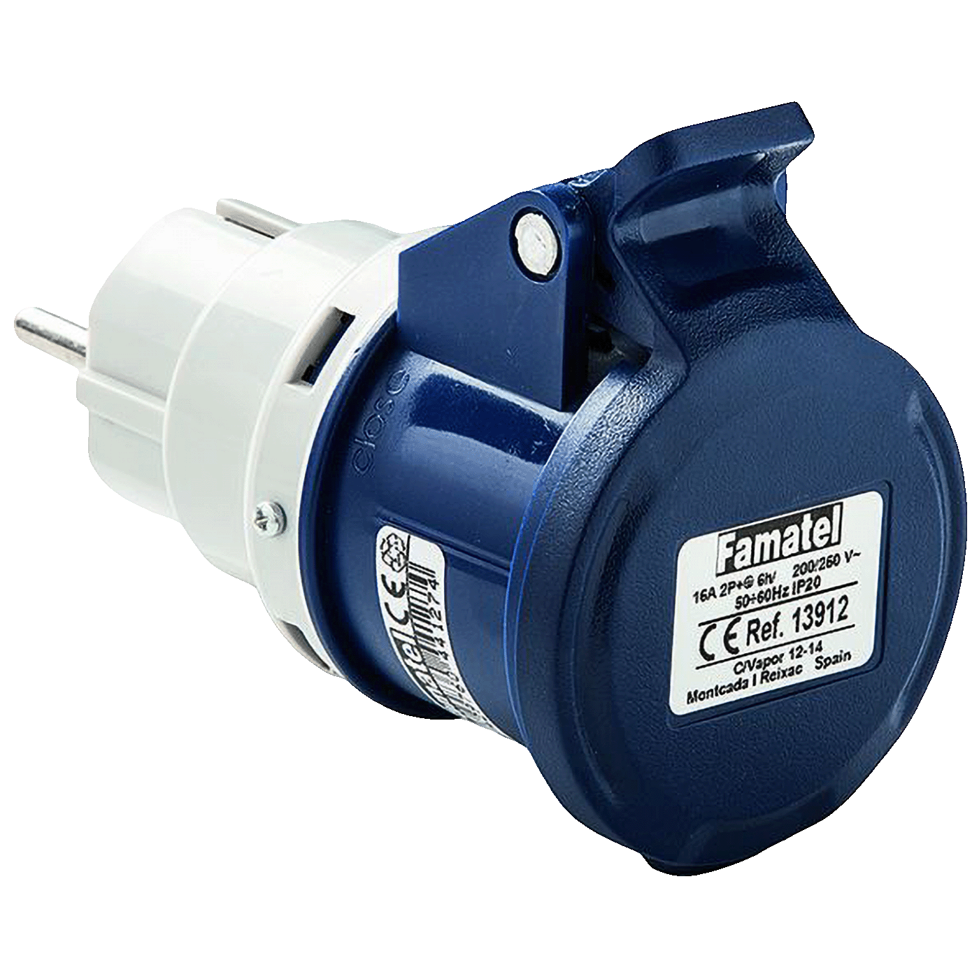 Famatel Industrijski adapter za utikač 2P+T/schuko utičnica 16A,IP20 - 13912 Famatel Industrijski adapter za utikač 2P+T/schuko utičnica 16A,IP20 - 13912 - Slika 1