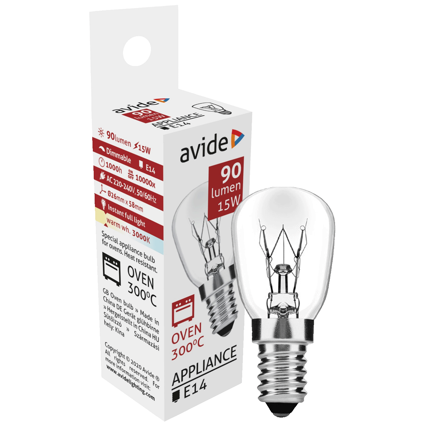 Avide Žarulja za pećnicu, 15W, E14, 3000K, 300 °C, IP20 - Oven 300 °C bulb 15W E14 Avide Žarulja za pećnicu, 15W, E14, 3000K, 300 °C, IP20 - Oven 300 °C bulb 15W E14 - Slika 1