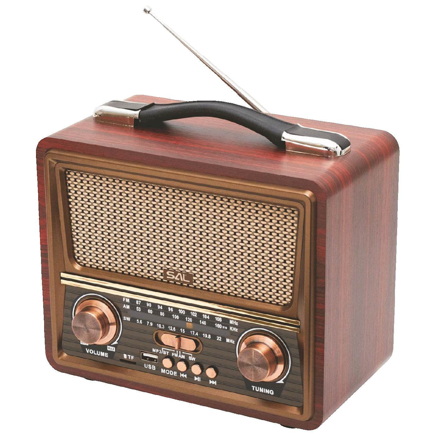 SAL Retro radio + BT bežični zvučnik, FM, MP3, USB/microSD - RRT22 SAL Retro radio + BT bežični zvučnik, FM, MP3, USB/microSD - RRT22 - Slika 1