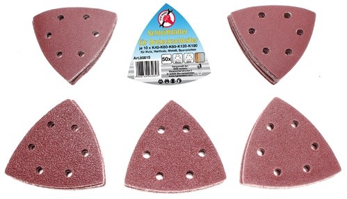 BGS set br. papira trokut 40-60-80-100-120 50dj. 80815 BP26 BGS set trokutastih brusnih papira 95 x 95 mm granulacije K40 do K180, 50-dijelni