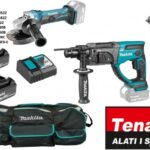 Makita DLX3121T akumulatorski set s brusilicom DGA452, bušilicom DDF482Z i čekić bušilicom DHR202